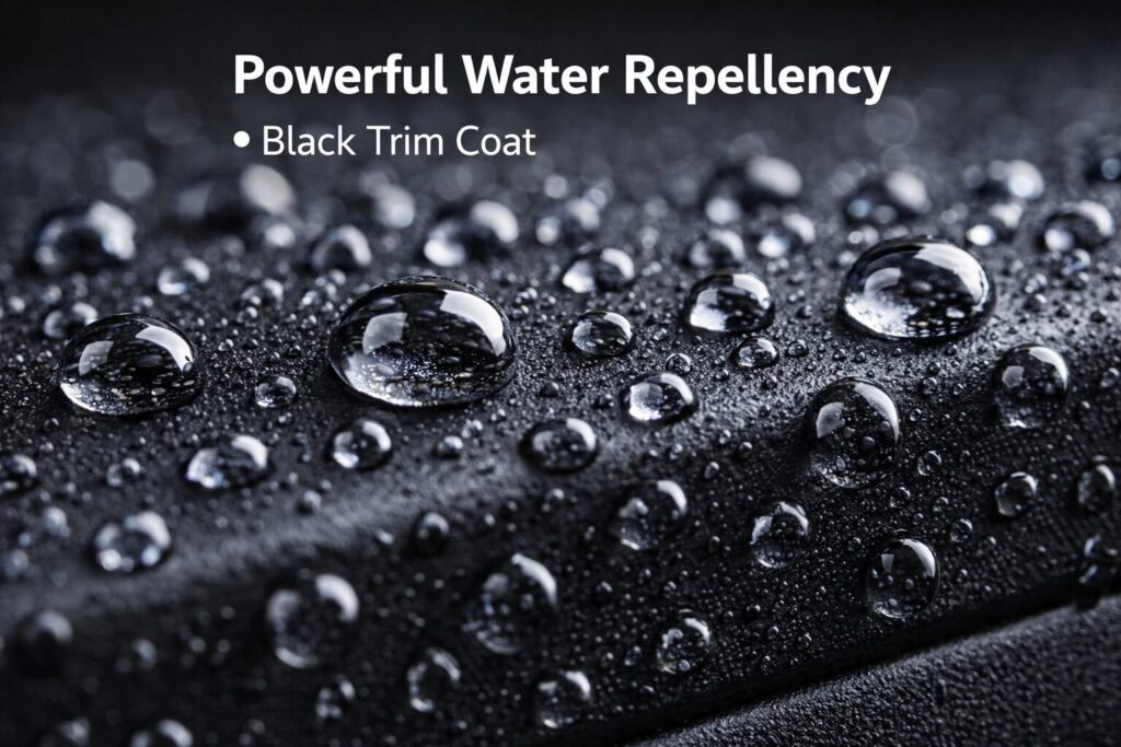 撥水効果で美しさを守るブラックトリムコートの防汚性